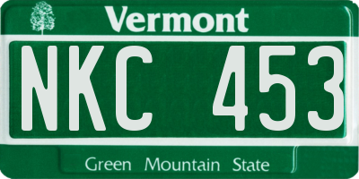 VT license plate NKC453
