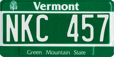 VT license plate NKC457
