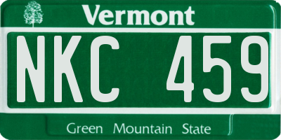 VT license plate NKC459