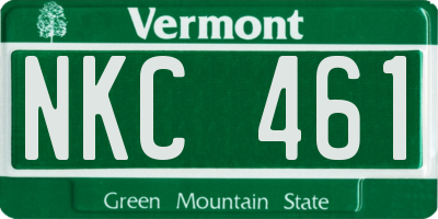 VT license plate NKC461