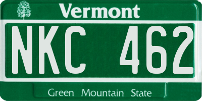 VT license plate NKC462