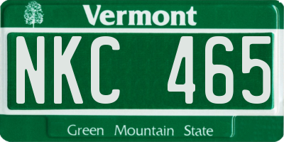 VT license plate NKC465