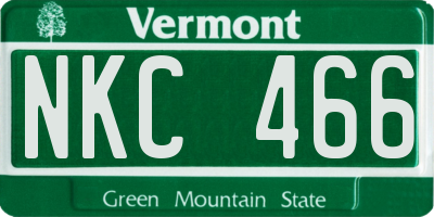 VT license plate NKC466