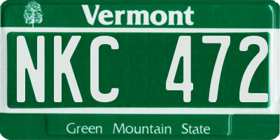 VT license plate NKC472