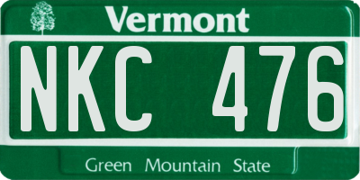 VT license plate NKC476