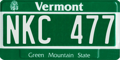 VT license plate NKC477