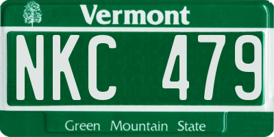 VT license plate NKC479