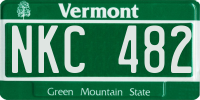 VT license plate NKC482