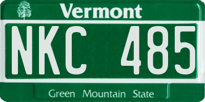 VT license plate NKC485