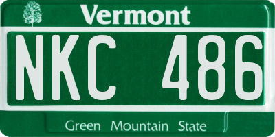 VT license plate NKC486