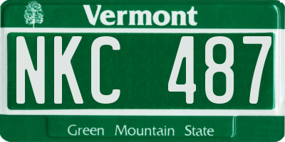 VT license plate NKC487