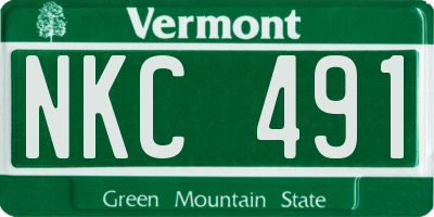 VT license plate NKC491
