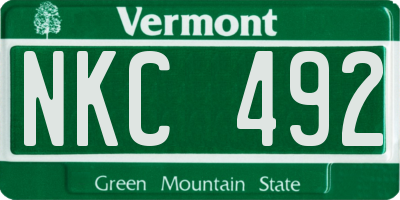 VT license plate NKC492