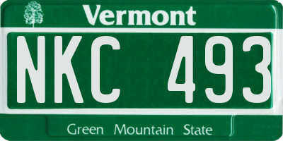 VT license plate NKC493