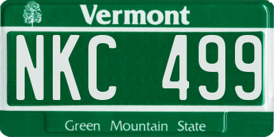 VT license plate NKC499