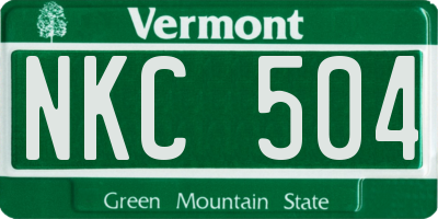 VT license plate NKC504