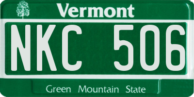 VT license plate NKC506