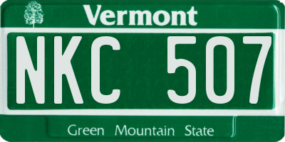 VT license plate NKC507