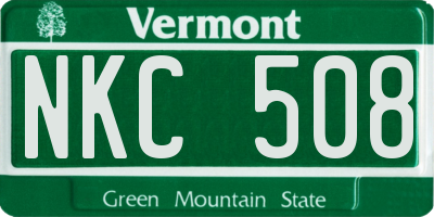 VT license plate NKC508