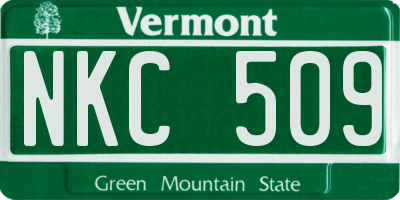 VT license plate NKC509