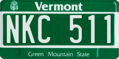VT license plate NKC511