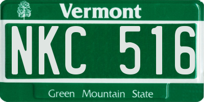 VT license plate NKC516