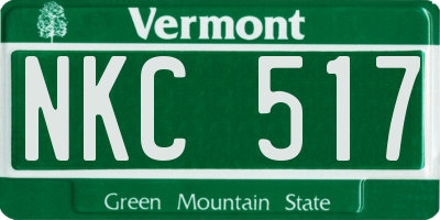VT license plate NKC517