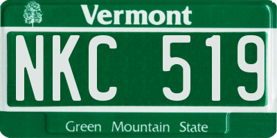 VT license plate NKC519