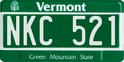 VT license plate NKC521
