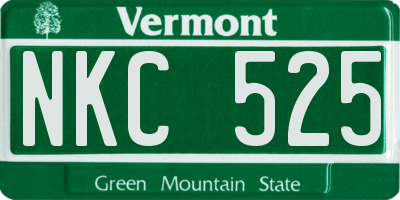 VT license plate NKC525