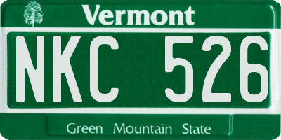 VT license plate NKC526
