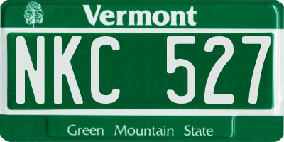VT license plate NKC527