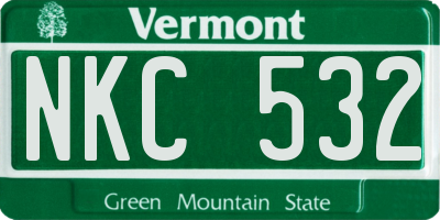 VT license plate NKC532
