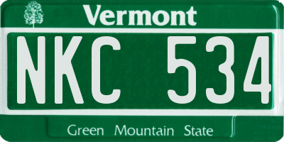 VT license plate NKC534
