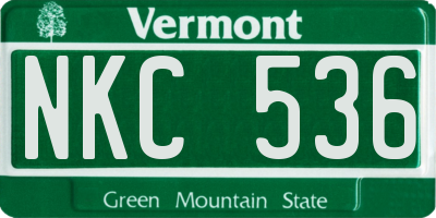 VT license plate NKC536