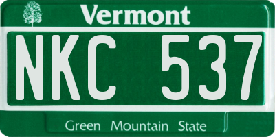 VT license plate NKC537