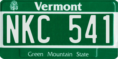 VT license plate NKC541