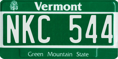 VT license plate NKC544