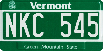 VT license plate NKC545