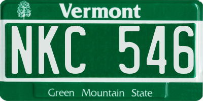 VT license plate NKC546