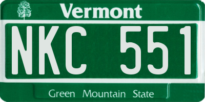 VT license plate NKC551