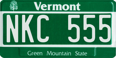 VT license plate NKC555