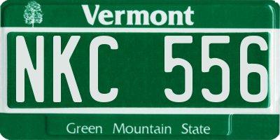 VT license plate NKC556