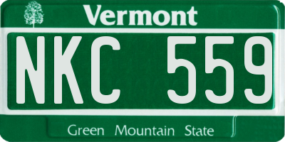 VT license plate NKC559