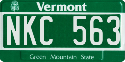 VT license plate NKC563