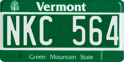 VT license plate NKC564