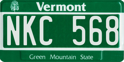 VT license plate NKC568