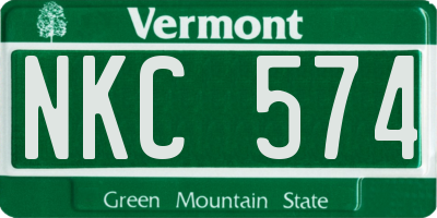 VT license plate NKC574