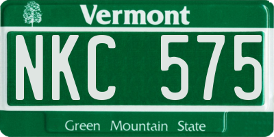 VT license plate NKC575