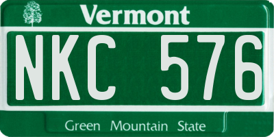 VT license plate NKC576